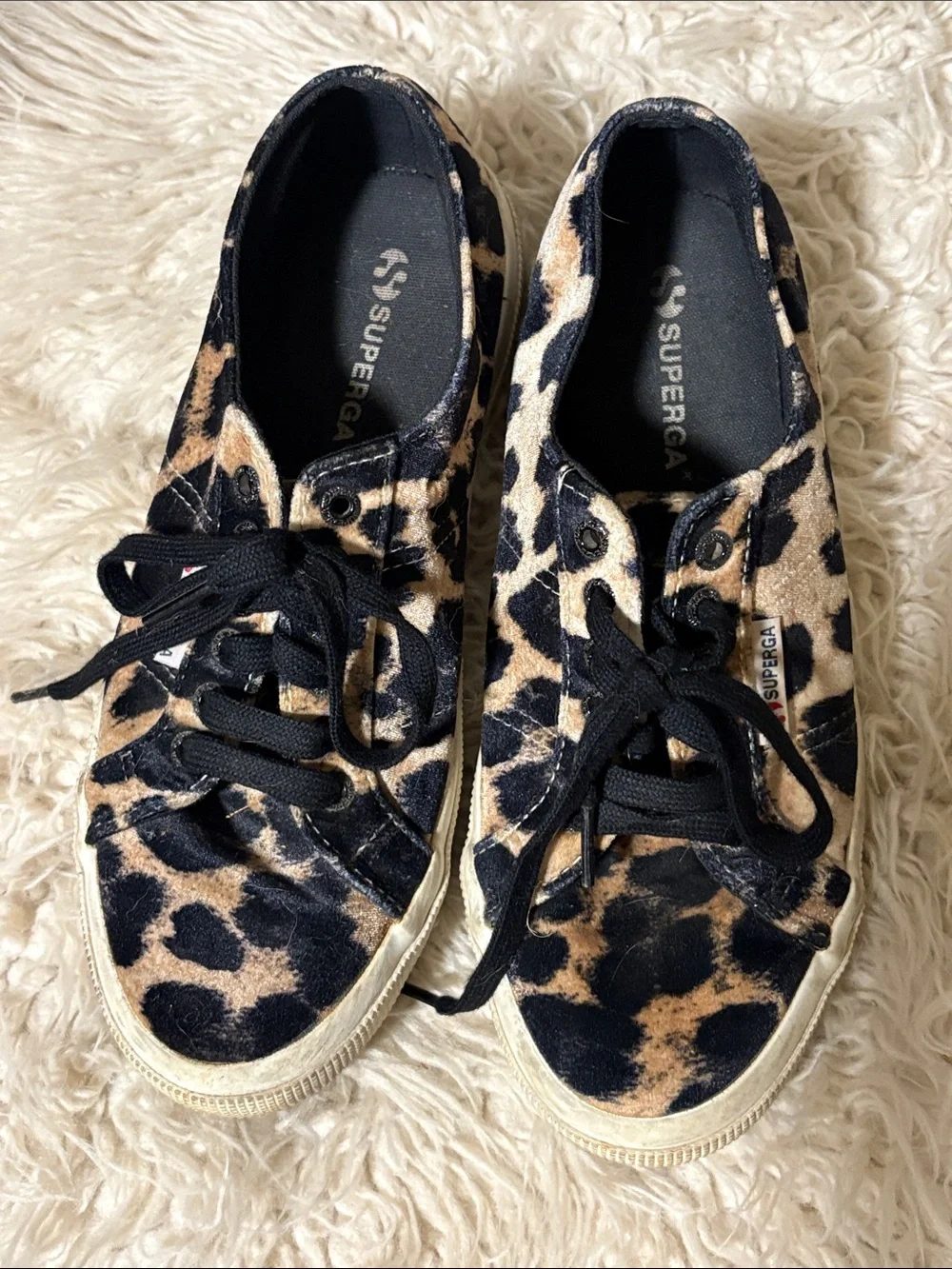 Superga Leopard-Print Lace-Up Sneakers - Black & Brown